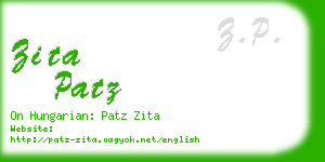 zita patz business card